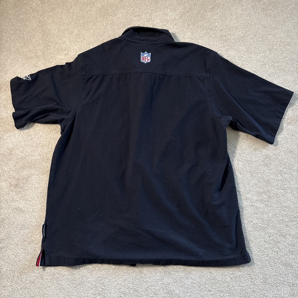 NFL Reebok Atlanta Falcons Button Up Bowling Shirt Y2K Loop Collar Sz L - Picture 2 of 11